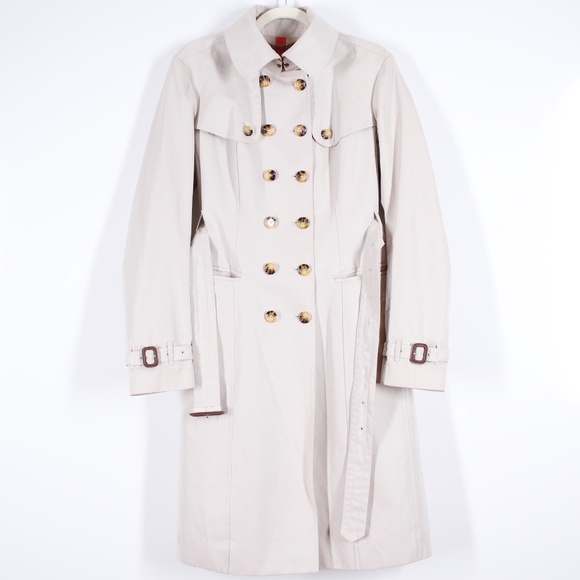 Burberry Light Beige Classic Long Trench Coat Size 12